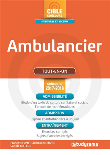 Couverture de Ambulancier : tout-en-un : concours 2017-2018