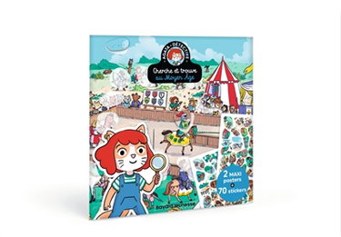 Couverture de AGATA POSTERS : Moyen Age : Cherche & trouve - 2 posters et 70 stickers