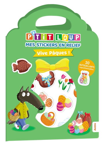 Couverture de P'tit loup : mes stickers en relief : vive pâques