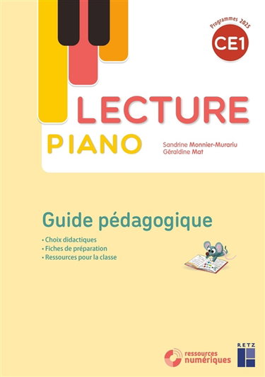 Couverture de Lecture piano CE1 : guide pédagogique