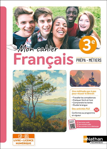 Couverture de Mon cahier français 3e, prépa-métiers : livre + licence élève