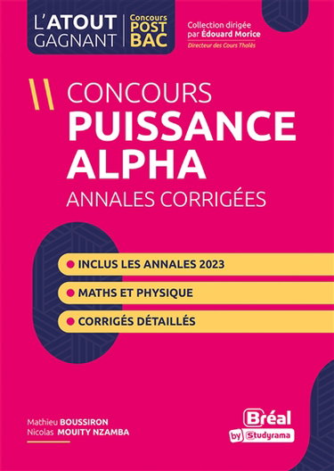 Couverture de Concours Puissance Alpha : annales corrigées