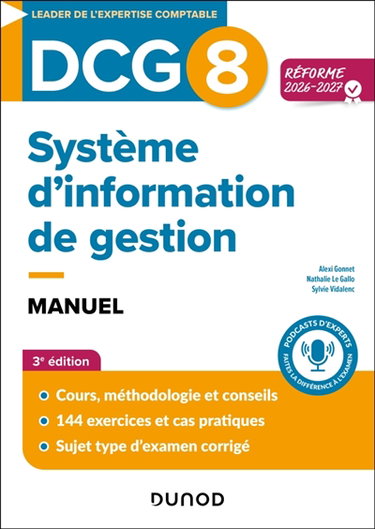 Couverture de DCG 8, systèmes d'information de gestion : manuel : réforme 2026-2027