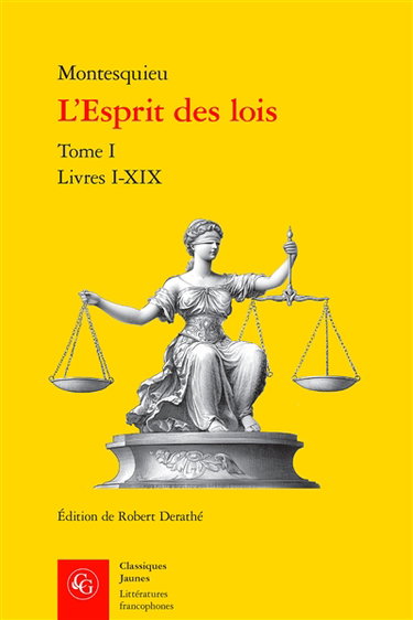 Couverture de L'esprit des lois. Vol. 1. Livres I-XIX