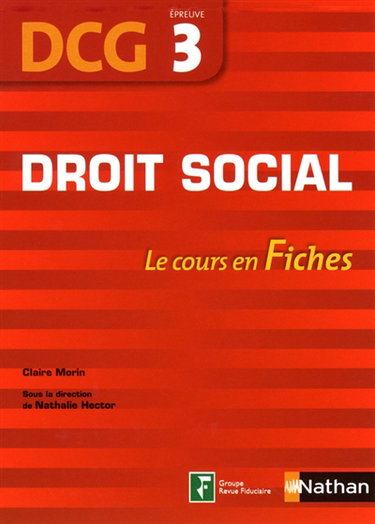 Couverture de Droit social, DCG, épreuve 3 : le cours en fiches