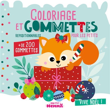Couverture de Mon P'tit Hemma : Coloriage et gommettes pour les petits : Vive Noël !