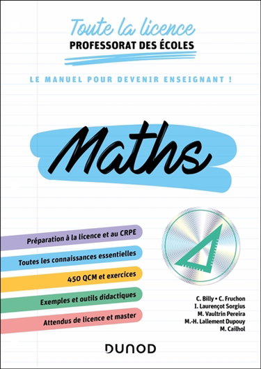 Couverture de Maths : toute la licence professorat des écoles : le manuel pour devenir enseignant !