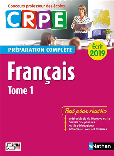 Couverture de Français : CRPE, préparation complète, écrit 2019. Vol. 1