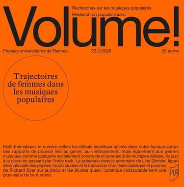 Couverture de Volume !, n° 23-1. Trajectoires de femmes dans les musiques populaires par Gérôme Guibert