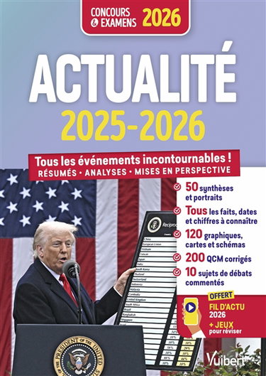Couverture de Actualité 2025-2026 : tous les événements incontournables ! : résumés, analyses, mises en perspective, concours & examens 2026 par Jérôme Calauzènes