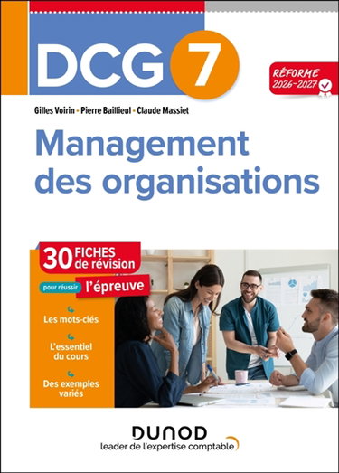 Couverture de DCG 7, management des organisations : 30 fiches de révision pour réussir l'épreuve : réforme 2026-2027 par Gilles Voirin
