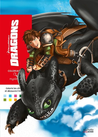 Couverture de Coloriages Mystères : Dragons : Colorie les chiffres et découvre l'image