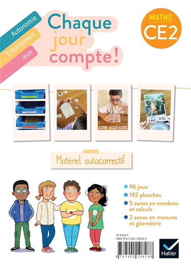 Couverture de Chaque jour compte !, maths CE2 : les ateliers : jeux autocorrectifs par Pauline Negrel-Lion