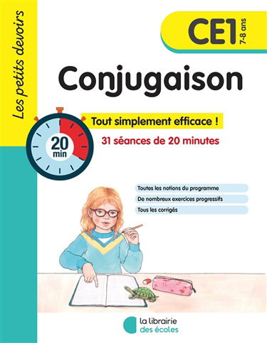 Couverture de Conjugaison CE1, 7-8 ans : 31 séances de 20 minutes par Brigitte Guigui