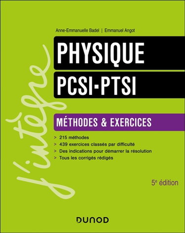 Couverture de Physique PTSI, PCSI : méthodes & exercices