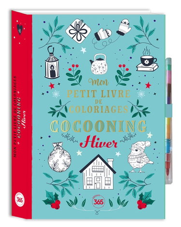 Couverture de Mon petit livre de coloriages cocooning : hiver