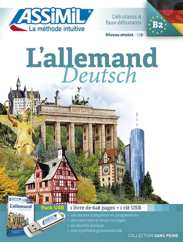 Couverture de L'allemand : pack USB : débutants & faux débutants, niveau atteint B2