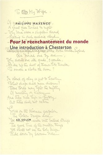 Couverture de Pour le réenchantement du monde : une introduction à Chesterton