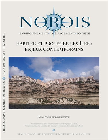 Couverture de Norois, n° 259-260. Habiter et protéger les îles : enjeux contemporains