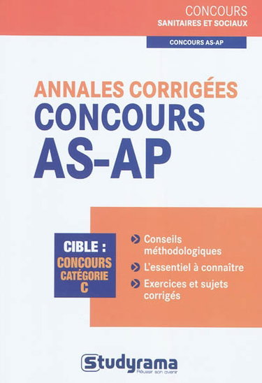 Couverture de Annales corrigées concours AS-AP : cible, concours catégorie C