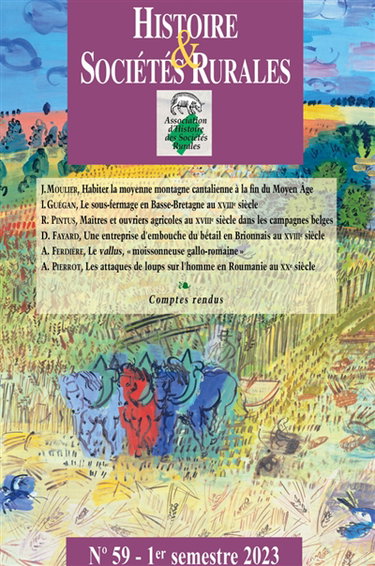 Couverture de Histoire & sociétés rurales, n° 59