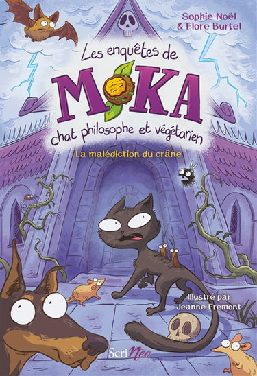 Couverture de Les enquêtes de Moka, chat philosophe et végétarien. La malédiction du crâne