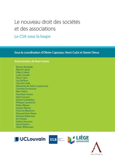 Couverture de Le nouveau droit des sociétés et des associations : Le CSA sous la loupe