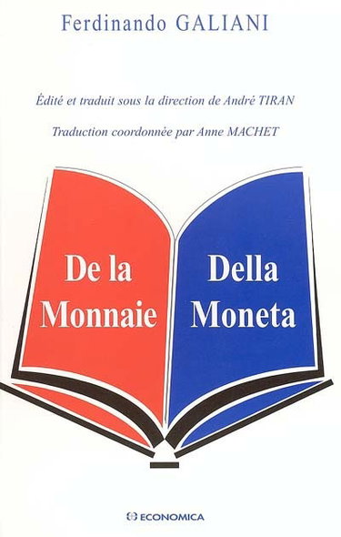 Couverture de De la monnaie. Della moneta
