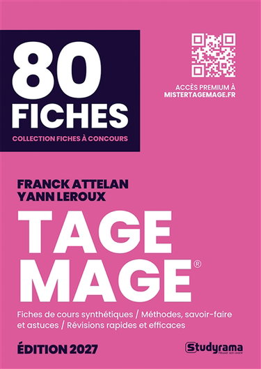Couverture de Tage Mage, 80 fiches : fiches de cours synthétiques, méthodes, savoir-faire et astuces, révisions rapides et efficaces