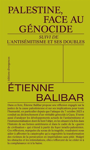 Couverture de Palestine, face au génocide. L'antisémitisme et ses doubles
