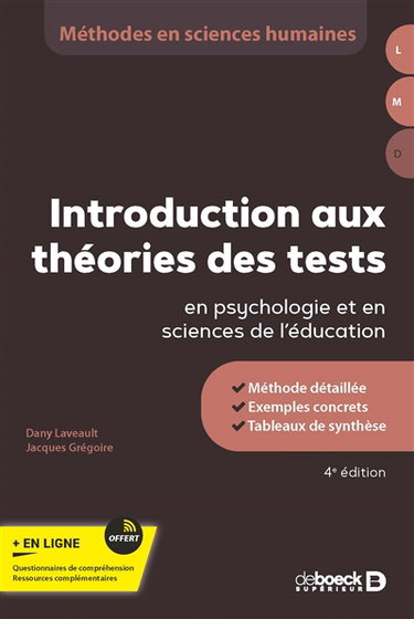 Couverture de Introduction aux théories des tests en psychologie et en sciences de l'éducation