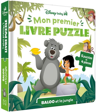 Couverture de Baloo et la jungle : 5 puzzles de 4 pièces