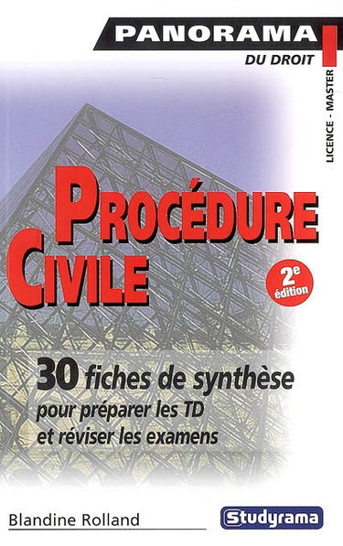Couverture de Procédure civile : 30 fiches de synthèse pour préparer les TD et réviser les examens
