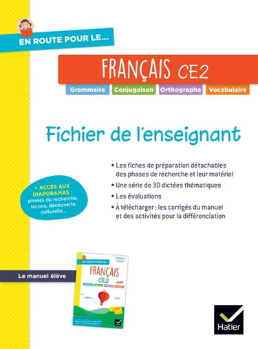 Couverture de En route pour le... français, CE2 : grammaire, conjugaison, orthographe, vocabulaire : fichier de l'enseignant