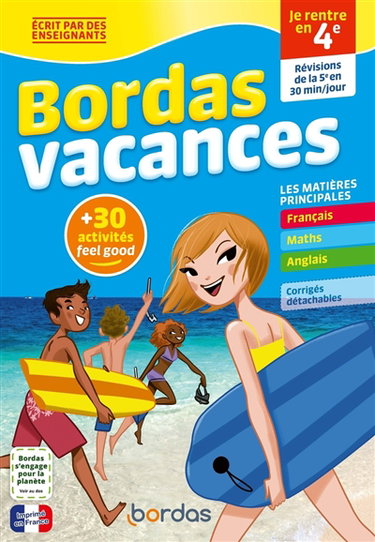 Couverture de Bordas vacances : je rentre en 4e : révisions de la 5e en 30 minutes par jour