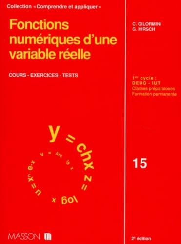 Couverture de Fonctions numériques d'une variable réelle : cours, exercices, tests