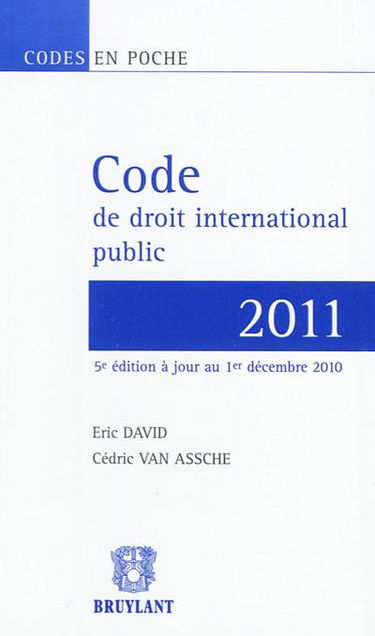 Code de droit international public 2011