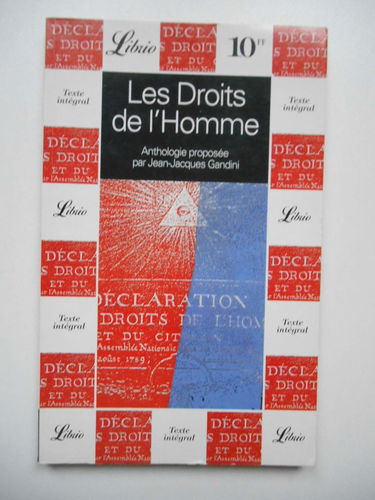 Droits de l'homme (Les): - ANTHOLOHIE