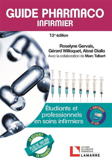Couverture de Guide pharmaco infirmier : étudiants et professionnels en soins infirmiers