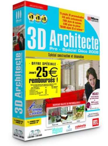 Couverture de 3D Architecte Pro Déco 2008 : spécial construction et décoration