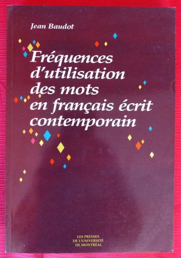 Couverture de Fréquences d'utilisation des mots en français écrit contemporain