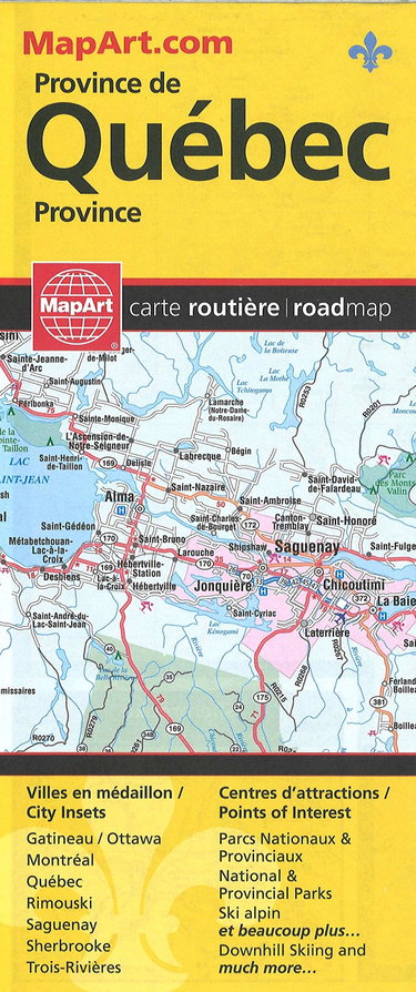 Couverture de Quebec Province Road Map (English and French Edition)