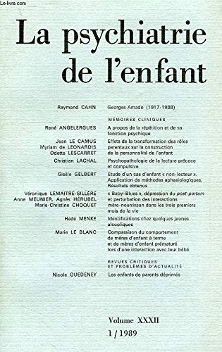 La Psychiatrie de l'enfant, volume 32, fasc.2/1989
