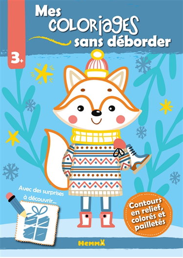 Couverture de Mes coloriages sans déborder : hiver, renard
