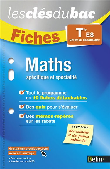 Maths, spécifique et spécialité, terminale ES : nouveau programme