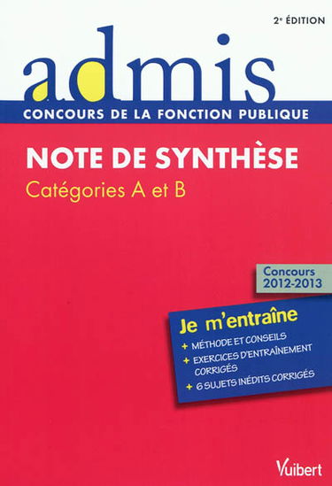 Note de synthèse : catégories A et B : je m'entraîne