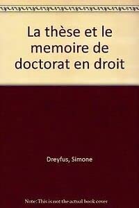 La Thèse et le Mémoire en doctorat