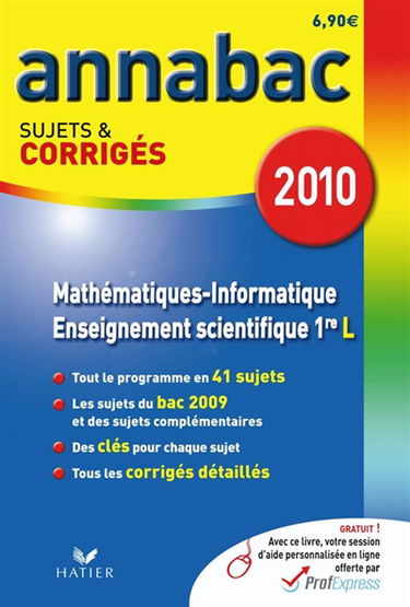 Mathématiques informatique 1re L, enseignement scientifique 1re L