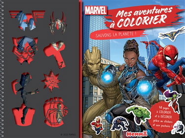 Couverture de Marvel : sauvons la planète ! : mes aventures à colorier par Marvel comics