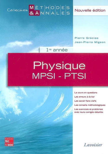 Physique, 1re année MPSI-PTSI